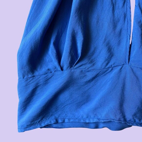 Vintage-Inspired Cobalt Blue Halter Top (S/M) - Picture 4 of 7